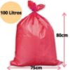 Imagem de SACO PLASTICO DE LIXO 100L  80CM X 75 CM C/ 100 UN VERMELHO