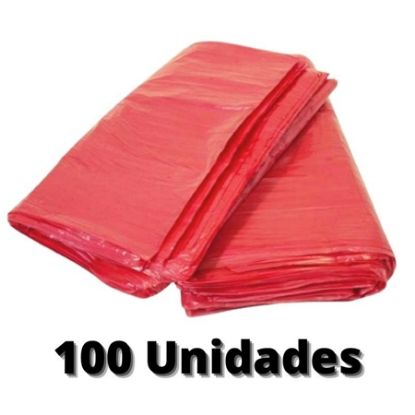 Imagem de SACO PLASTICO DE LIXO 100L  80CM X 75 CM C/ 100 UN VERMELHO