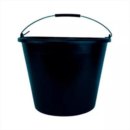 Imagem de BALDE PLASTICO PRETO ALCA DE FERRO 12L