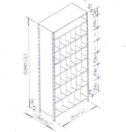 Imagem de ESTANTE EM ACO CARBONO TIPO ESCANINHO 1980 X 400 X 920 P/ DEPOSITO