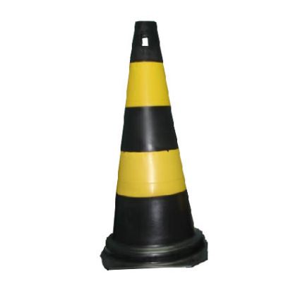 Imagem de CONE DE PVC P/ SINALIZACAO 50CM AMARELO/ PRETO