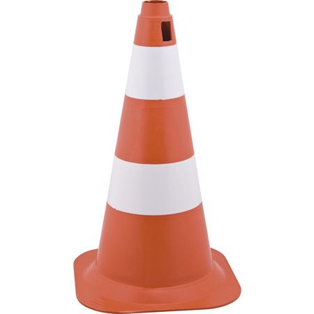 Imagem de CONE DE SINALIZAÇÃO  50CM BRANCO/LARANJA  EM POLIETILENO