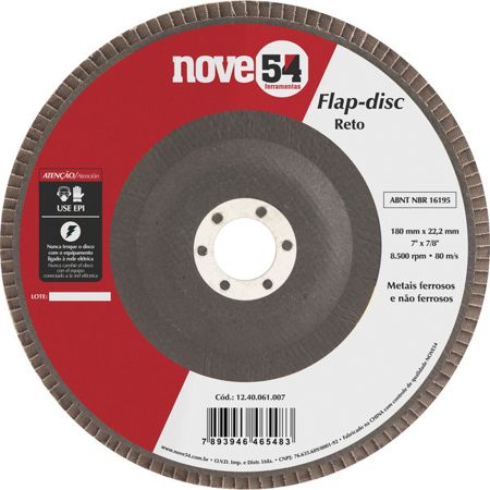 Imagem de DISCO FLAP 7" 180 X 22MM GRAO 120 C/ COSTADO DE FIBRA RETO P/ DESBASTE E ACABAMENTO 