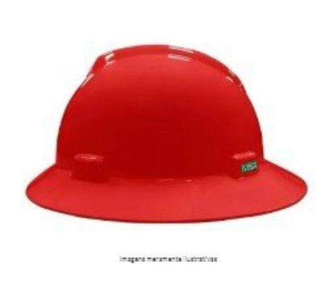 Imagem de CAPACETE ABA TOTAL VERMELHO CLASSE B C/ CARNEIRA C/ JUGULAR V-GARD