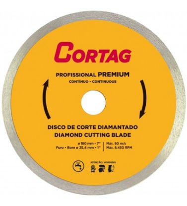 Imagem de DISCO DE CORTE DIAMANTADO   7" X 1" 180 X 22,2MM P/ CORTE DE CERÂMICA AZULEJO TELHA E TIJOLO PROFISSIONAL PREMIUM