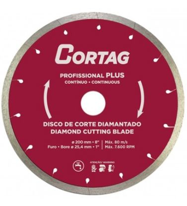 Imagem de DISCO DE CORTE DIAMANTADO   8" X 1" 200 X 25MM P/ CORTE DE CERÂMICA AZULEJO TELHA TIJOLO E PORCELANATOS PROFISSIONAL PLUS