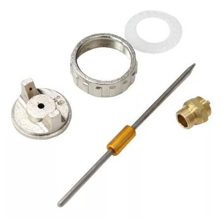 Imagem de KIT REPARO P/ PISTOLA DE PINTURA 4 PCS BICO 12 AGULHA BOCAL E ABRACADEIRA