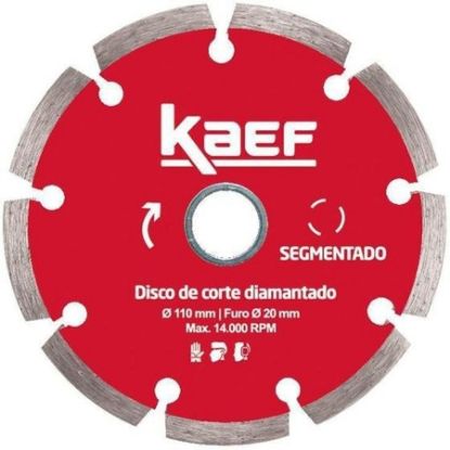 Imagem de DISCO DE CORTE DIAMANTADO  4 3/8" X 13/16" 110 X 20MM SEGMENTADO LINHA KAEF