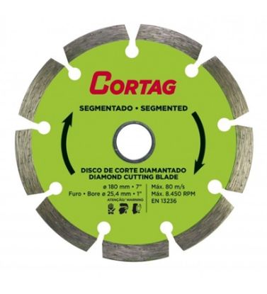 Imagem de DISCO DE CORTE DIAMANTADO   7" X 1" 180 X 25MM P/ CORTE DE CONCRETO ALVENARIA E BLOCO DE CONCREETO REDUCAO DE 22,2MM  SEGMENTADO