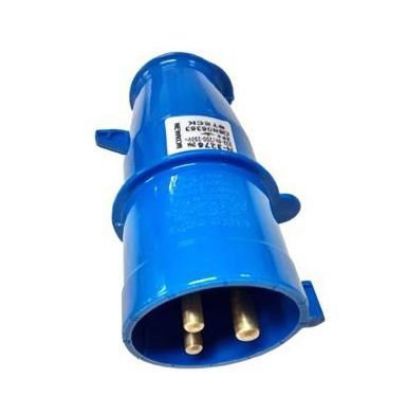 Imagem de PLUGUE DE ENERGIA INDUSTRIAL MACHO TERMOPLASTICO 2 POLOS + TERRA 32A 220/240V AZUL