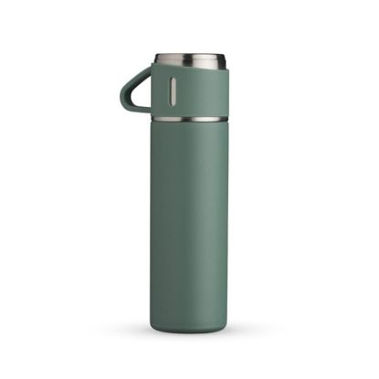 Imagem de GARRAFA TERMICA EM ACO INOX SQUEEZE 450ML VERDE