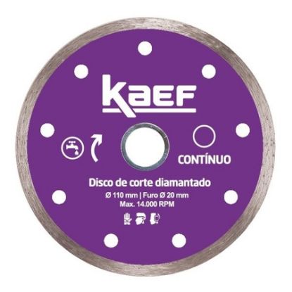 Imagem de DISCO DE CORTE DIAMANTADO   4" 110 X 1,8 X 20MM  CONTINUO LINHA KAEF