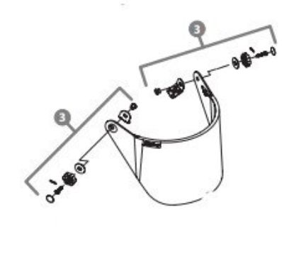 Imagem de KIT DE FIXACAO P/ VISOR DO CAPACETE BULLARD R151