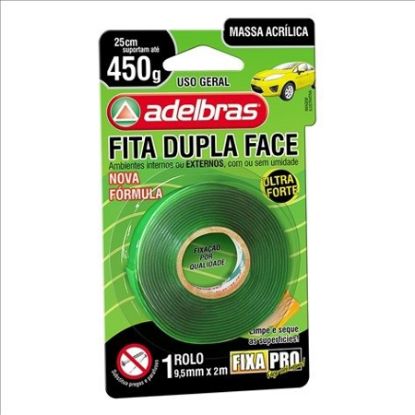 Imagem de FITA DUPLA FACE MASSA ACRILICA 12MM X 2M  FIXA PRO