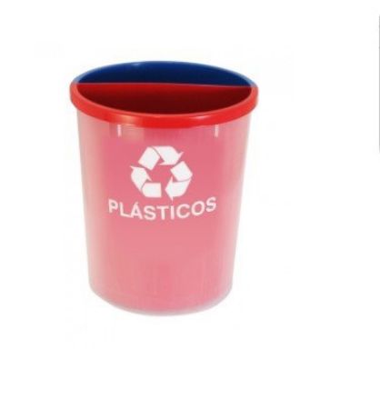 Imagem de LIXEIRA PLASTICA MIX C/ 2 DIVISOES 26L P/ COLETA SELETIVA