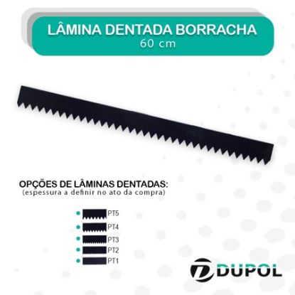 Imagem de LAMINA DENTADA EM BORRACHA 60CM X 3MM DE ESPESSURA P/ RODO DENTADO