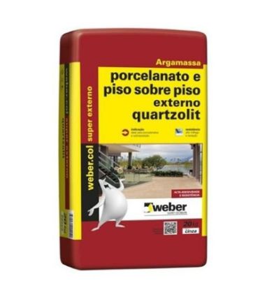 Imagem de ARGAMASSA 20KG P/ PORCELANATO E PISO SOBRE PISO EXTERNO CINZA