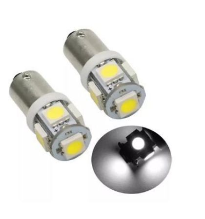 Imagem de KIT C/ 4 LAMPADAS T4W BA9S 5 LEDS SMD 5050 12V SUPER BRANCO