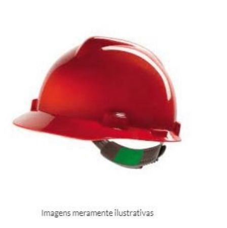 Imagem de CAPACETE ABA FRONTAL V-GARD MIN CLASSE A S/ JUGULAR VERMELHO C/ LOG