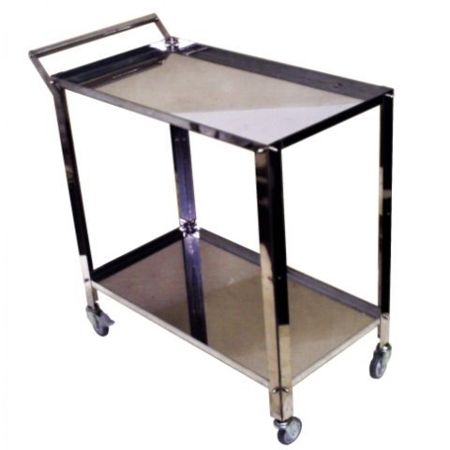 Imagem de CARRINHO DE SERVICOS GERAIS EM ACO INOX C/ 2 PLANOS 40CM X 60CM X 90CM