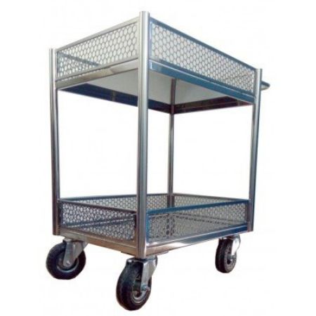 Imagem de CARRINHO EM ACO INOX MULTI UTILIDADES C/ 2 PLANOS 60CM X 40CM X 90CM