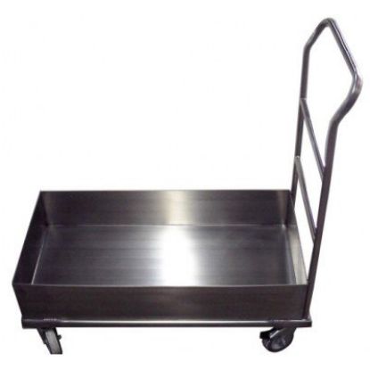 Imagem de CARRO PLATAFORMA TIPO CACAMBA EM ACO INOX 80CM X 40CM X 90CM