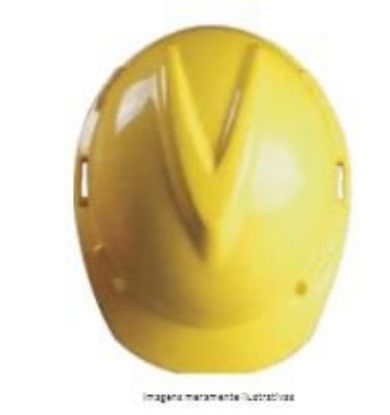 Imagem de CAPACETE ABA FRONTAL V-GARD MIN CLASSE A C/ JUGULAR AMARELO MANGA S/LOG