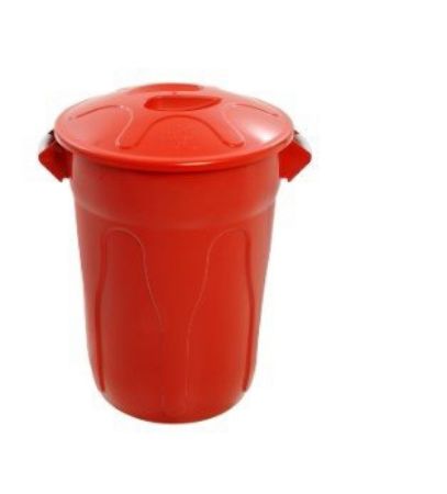 Imagem de LIXEIRA PLASTICA TIPO BALDE 100L C/ TAMPA VERMELHO