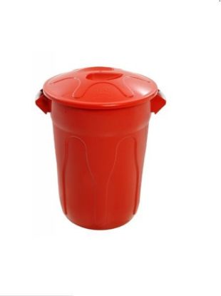 Imagem de LIXEIRA PLASTICA TIPO BALDE 60L C/ TAMPA SOBREPOSTA VERMELHO