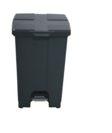 Imagem de LIXEIRA PLASTICA QUADRADA  60L C/ PEDAL  ( C/ 03 UND DESMONTADAS ) PRETO