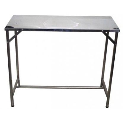 Imagem de MESA AUXILIAR EM ACO INOX AISI 304 C/ 1 PLANO C/ RODAS 60CM X 40CM X 80CM