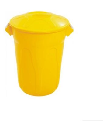 Imagem de LIXEIRA PLASTICA TIPO BALDE 60L C/ TAMPA SOBREPOSTA AMARELO