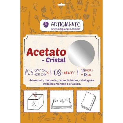 Imagem de ACETATO CRISTAL A3 0,18 MICRAS  C/ 8 UN