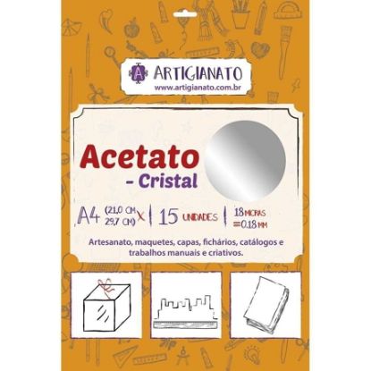 Imagem de ACETATO CRISTAL A4 0,18 MICRAS C/ 15 UN