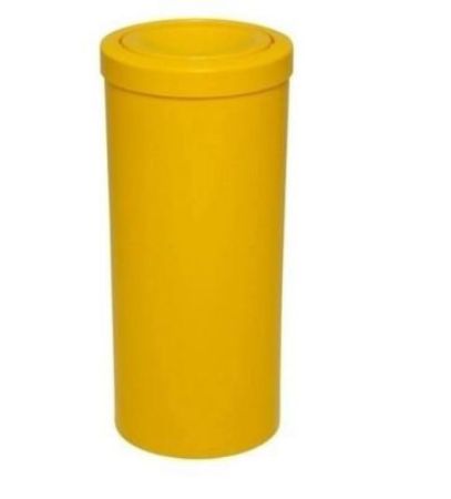 Imagem de LIXEIRA PLASTICA  50L C/ TAMPA MEIA ESFERA AMARELO