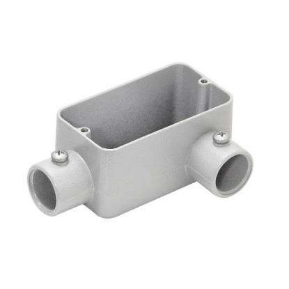 Imagem de CONDULETE EM ALUMINIO TIPO LB CINZA 3/4" BSP C/ VEDACAO S/ TAMPA LB151