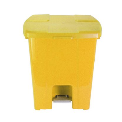 Imagem de LIXEIRA PLASTICA QUADRADA  30L C/ PEDAL  ( C/ 04 UND DESMONTADAS) AMARELO