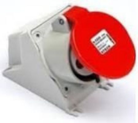 Imagem de TOMADA INDUSTRIAL NAO METALICA SOBREPOR FEMEA 2 POLOS + TERRA 16A 380-440V 9H VERMELHA