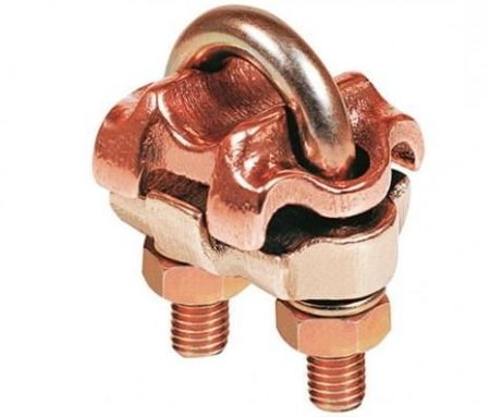 Imagem de GRAMPO TERRA DUPLO (HASTE/TUBO/CABO) DE BRONZE 4 A 2/0 AWG 5/8-3/4"