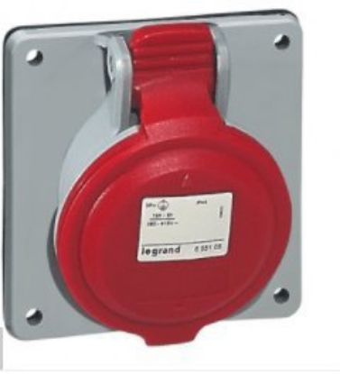 Imagem de TOMADA INDUSTRIAL DE EMBUTIR 3P + N + T 32A 415V IP44 VERMELHO