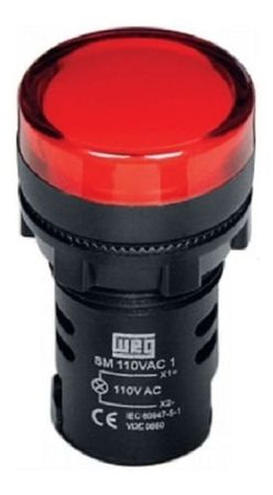 Imagem de SINALEIRO VERMELHO REDONDO PLASTICO 22MM LED 110-130VCC 