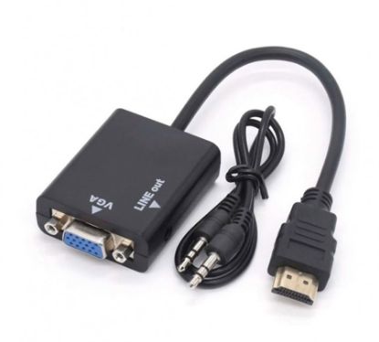 Imagem de ADAPTADOR HDMI FEMEA X VGA MACHO AUDIO P2