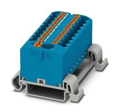 Imagem de BLOCO CONECTOR DE PASSAGEM AZUL 500V 24A 19C 0,14-4MM2 