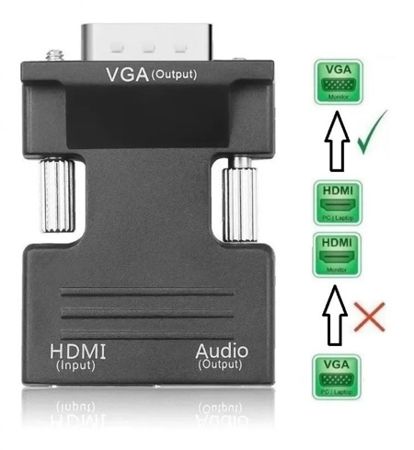 Imagem de ADAPTADOR HDMI FEMEA X VGA MACHO