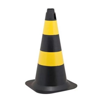 Imagem de CONE P/ SINALIZACAO FLEXIVEL 50CM AMARELO/PRETO REFLETIVO