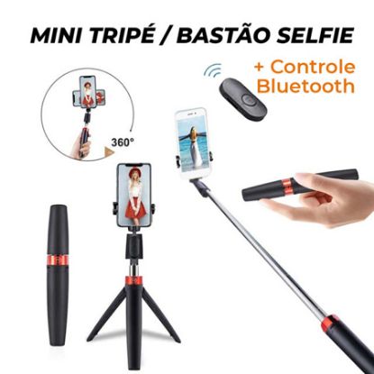 Imagem de BASTAO DE SELFIE E MINI TRIPE 2X1 (CONTROLE BLUETOOTH) 