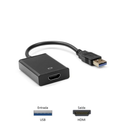 Imagem de CABO ADAPTADOR USB3.0 MACHO HDMI FEMEA  