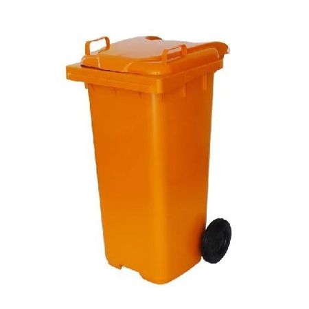 Imagem de CONTENTOR LIXEIRA PLASTICO 120L C/ RODAS DE 200MM LARANJA