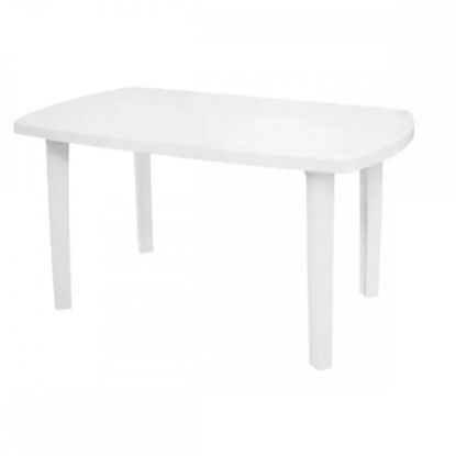 Imagem de MESA PLASTICA RETANGULAR BRANCA DIM 1360 X 840 X 740 MM,REFORÇADA