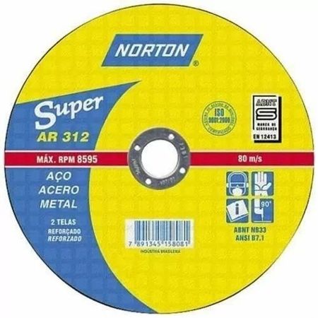 Imagem de DISCO DE CORTE   4 1/2" X 1/8" X 7/8" 115 X 3,0 X 22M P/ ACO INOX  FURO 7/8" 2 TELAS LINHA AR 312 SUPER